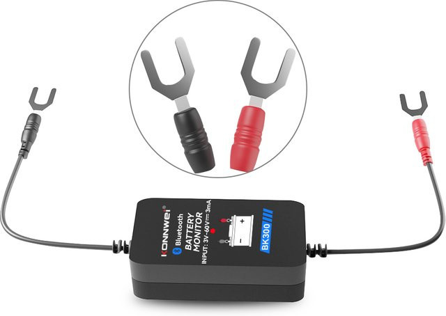 Konnwei BK300 Bluetooth Batterie Monitor für 12V und 24V, Wellenform Batterie Tester in Schwarz - Bild 1
