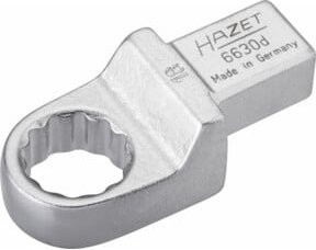 Hazet Einsteck-Ringschlüssel 6630D-18 mit 14 x 18 mm Einsteck-Vierkant und Außen-Doppel-Sechskant-Tractionsprofil in Silber - Bild 1