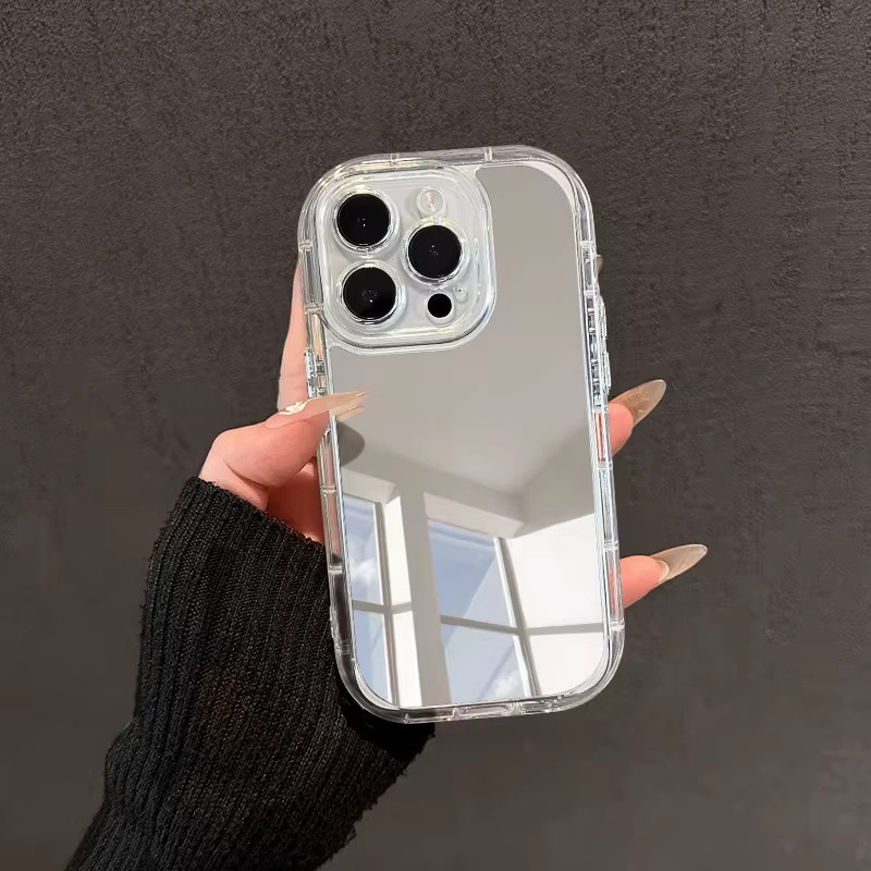 Transparente Stoßfeste Handyhülle mit Make-up-Spiegel für Apple iPhone 11 bis iPhone 17 Pro Max und weitere Modelle - Bild 2