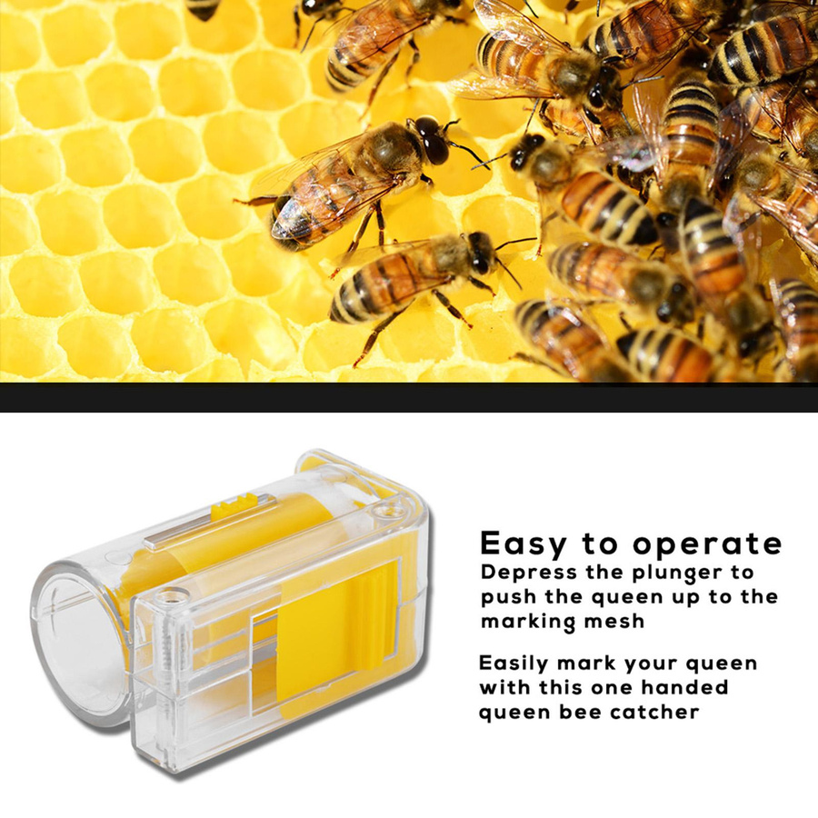 Bienenkönigin Markierungsfänger aus Kunststoff mit Plüsch für die Einhand-Markierung als Imkerwerkzeug - Bild 3