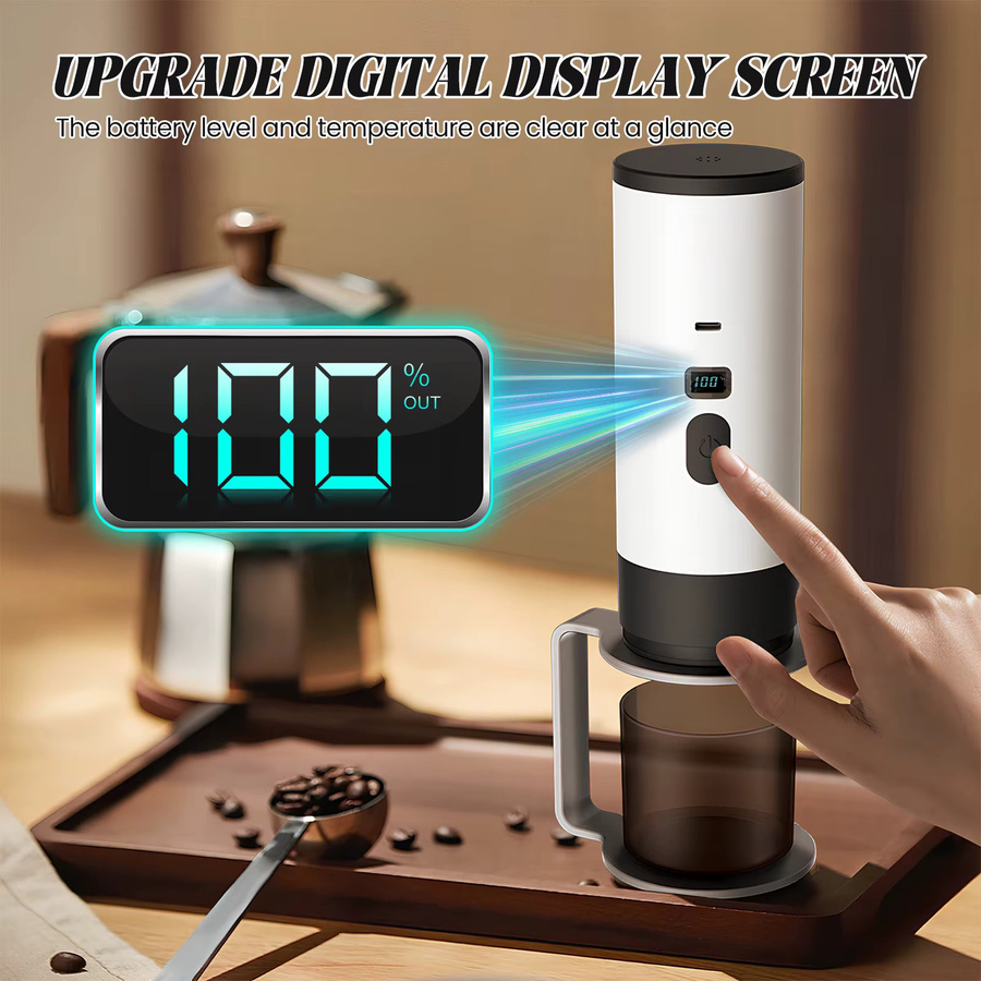 Betuyoo Tragbare Elektrische Kapsel-Kaffeemaschine 3-in-1 Espresso-Maschine mit Heizpumpe für Reisen und Auto in Weiß oder Braun - Bild 1