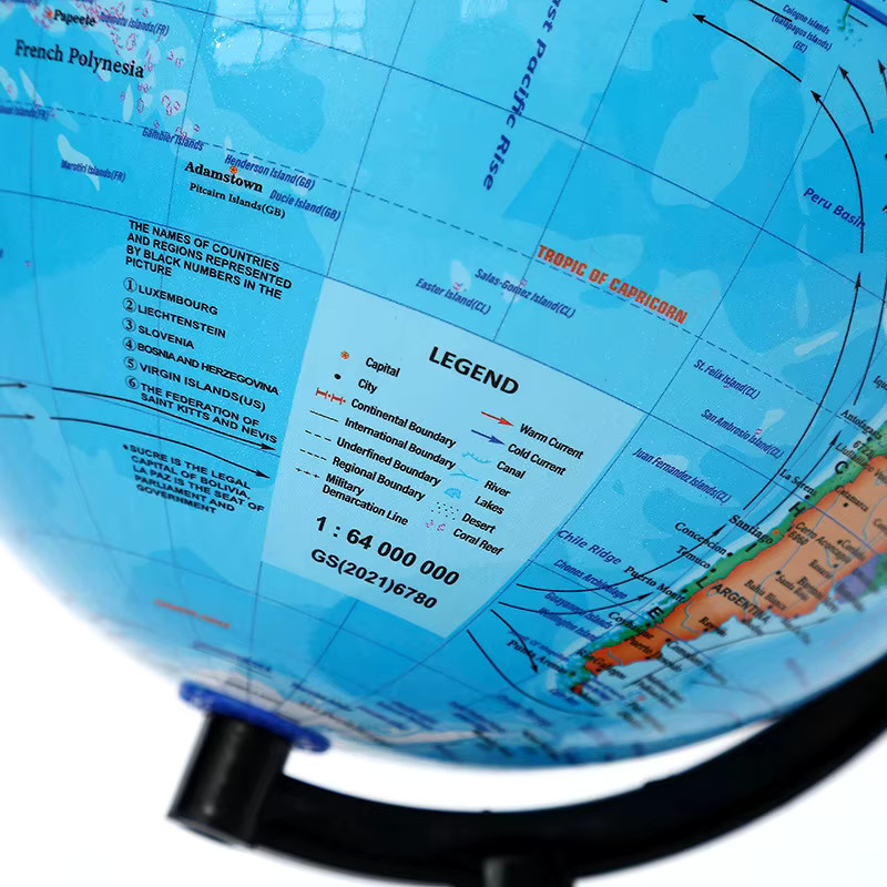 Pädagogischer Globus, englische HD-Weltkarte, 360 ° Rotation, 1-teiliges Set - Bild 3