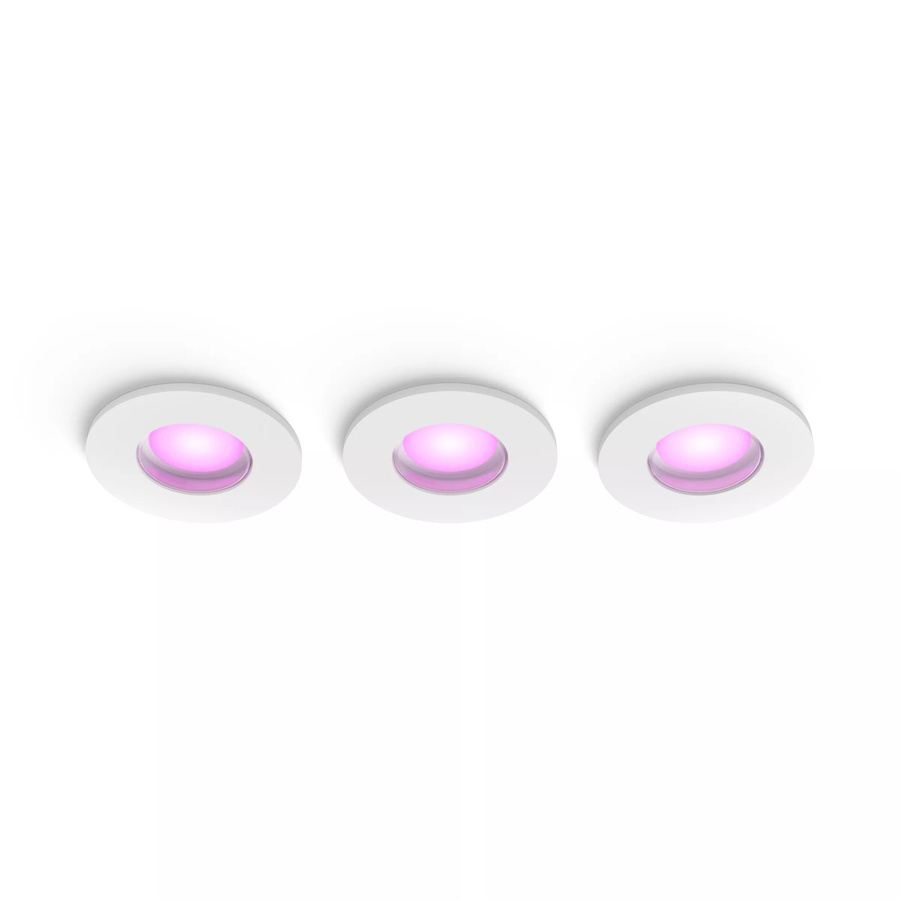 Philips Hue White & Color Ambiance Xamento Badezimmer-Einbaustrahler, 3er-Pack, Weiß, RGBW, dimmbar - Bild 2