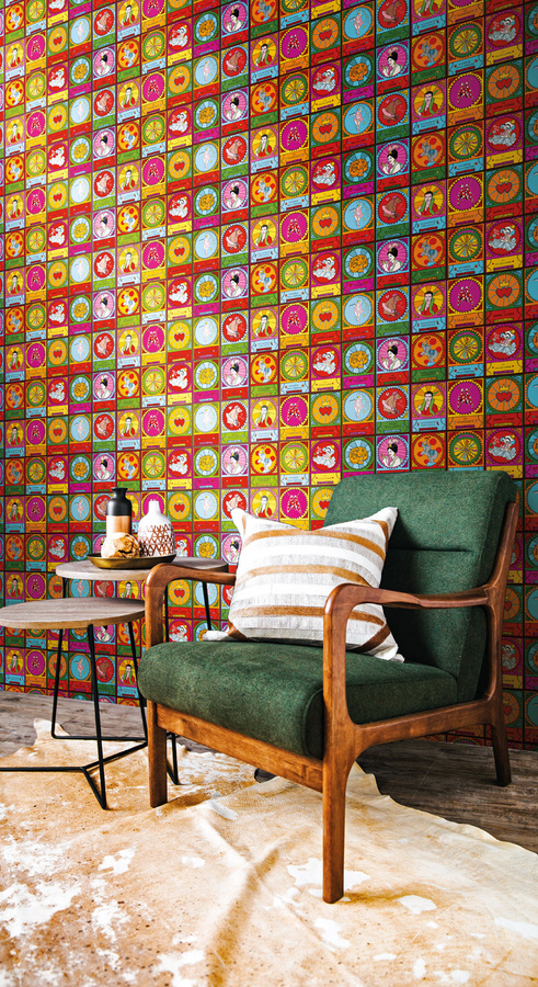 Jannelli & Volpi Tapete Locandine 25521 in Multicolour mit Retro- und Abstract-Design aus Vinyl - Bild 1
