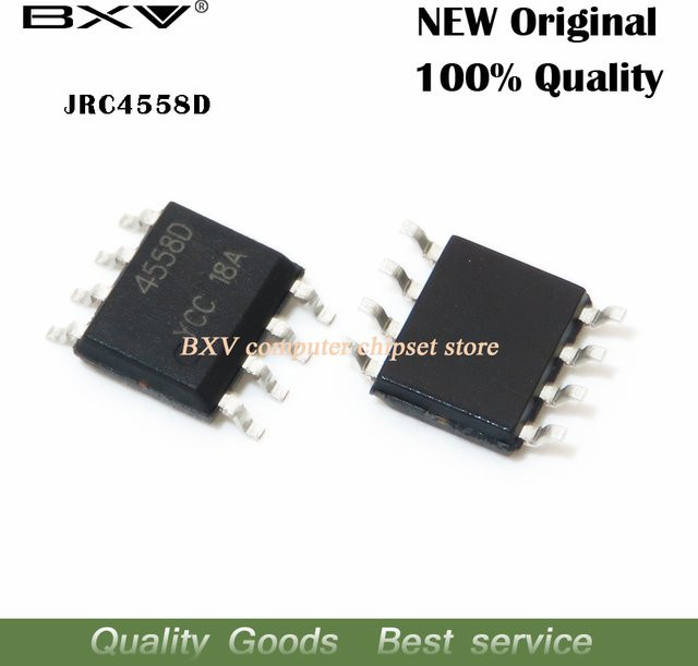 100 Stück JRC4558D SOP8 NJM4558D SMD Operationsverstärker in Schwarz - Bild 1