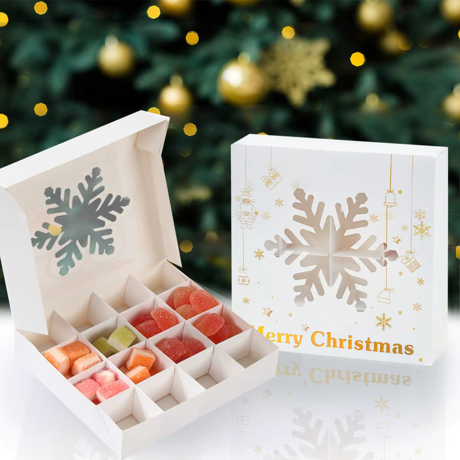 Weihnachtliche Geschenkboxen aus Papier für Kekse und Süßigkeiten in Grün und Weiß - Bild 2