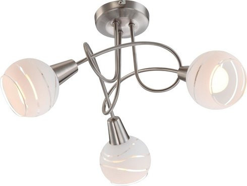 GLOBO LIGHTING LED-Deckenleuchte Elliott in Nickelfarben mit 3 Spots aus Metall und Glas, inklusive Leuchtmittel, Breite: 39 cm, Grau/Transparent - Bild 1