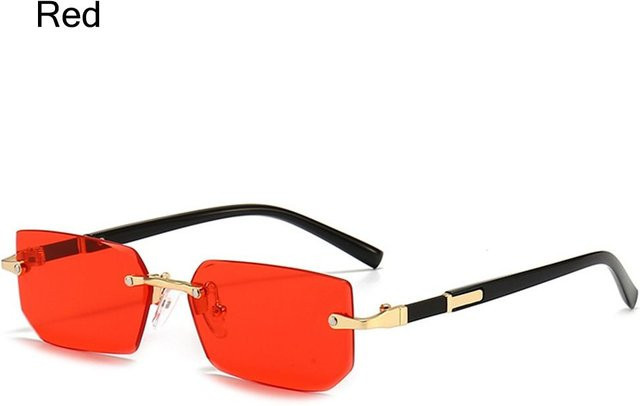 Yiran bag Sonnenbrille, randlos, rechteckig, Metall, Unisex, Red black - Bild 1