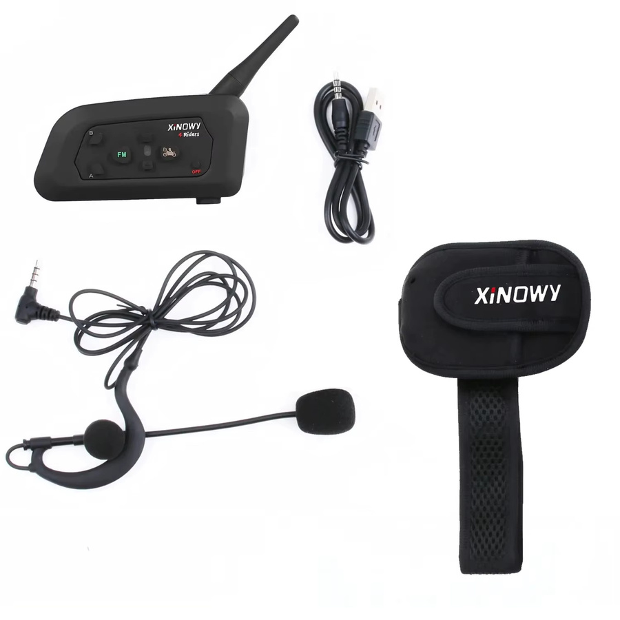 XiNOWy V4C Fußball Schiedsrichter Intercom Headset Set mit 3 Bluetooth Kopfhörern in Schwarz für Voll Duplex Konferenz Sprechanlagen mit 1200m Reichweite - Bild 2