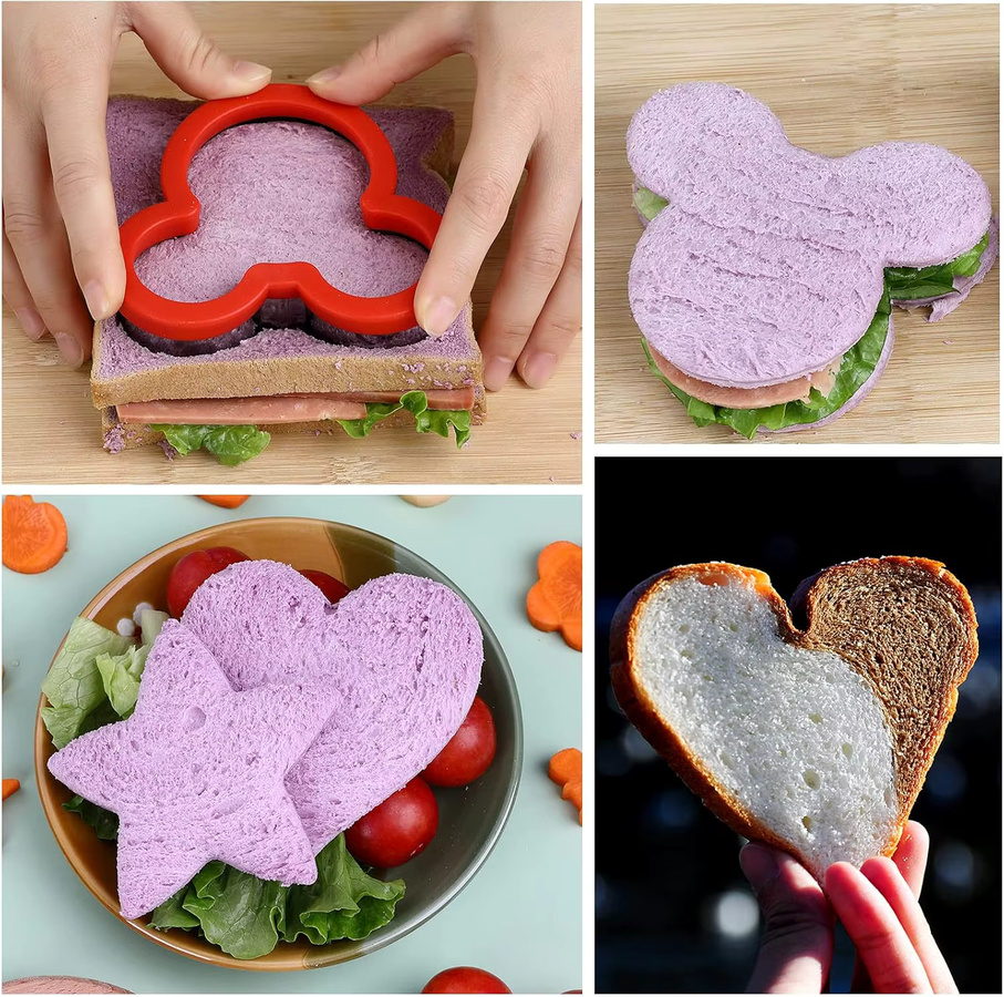 FSMHOME Sandwich-Ausstecher Set für Kinder mit Versiegelung in Mehrfarbig, ideal für Brot, Kekse und Bento-Boxen - Bild 3