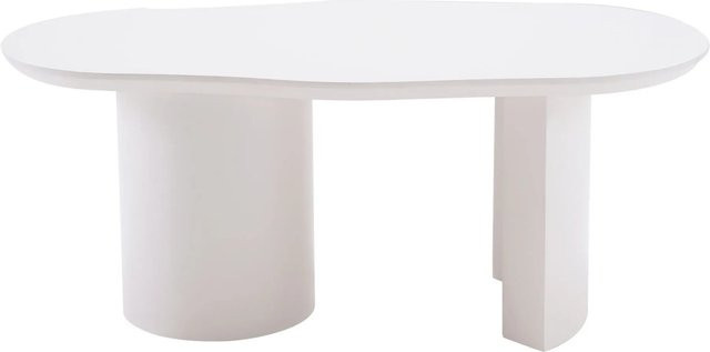 Merax Couchtisch aus MDF in Weiß mit unregelmäßiger Form, B/T/H: 100 x 50 x 40,5 cm - Bild 1