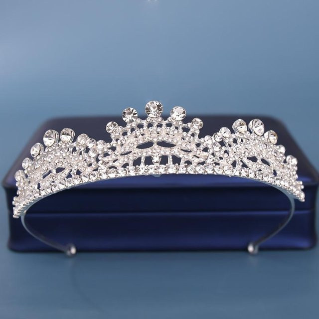 Wucifang Jewelry Kopfschmuck, Haarkrone, Damen, Silberner, Goldener, 14cm, weiß - Bild 1