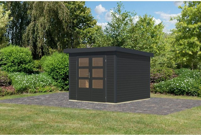 Karibu Gartenhaus Diego 3,5 C in Anthrazit aus Holz und Metall, B/T/H: 209 x 238 x 242 cm - Bild 1