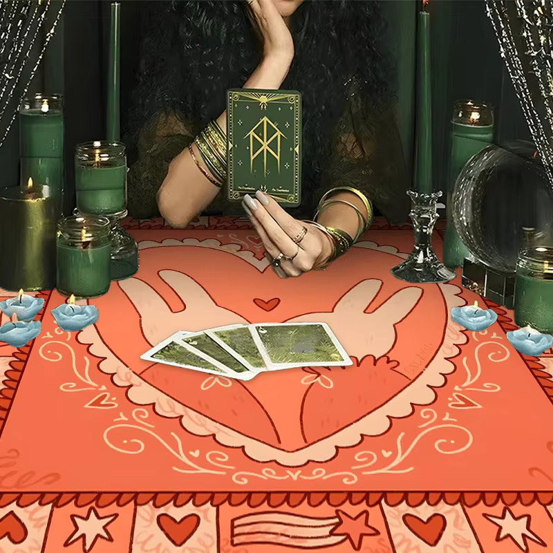 VIKAMA Love Rabbit Tarot-Kartentischdecke im Boho-Stil für deine Wahrsagungszeremonie und als Altartuch - Bild 3