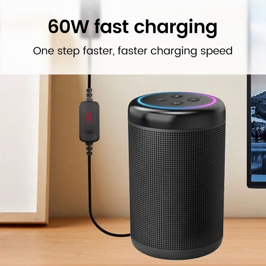 Elough USB-C auf DC Boost Step-up Kabel für WiFi Router und Laptop, Schwarz - Bild 3