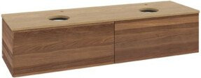 V&B Waschtischunterschrank Antao ohne Frontstruktur, Wandmontage, Farbe Eiche Honig, B: 160 cm, T: 50 cm - Bild 1