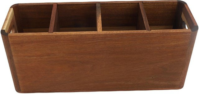 Aimo Küchenutensilienhalter aus Holz mit 4 Fächern in Braun zur Wandmontage - Bild 1