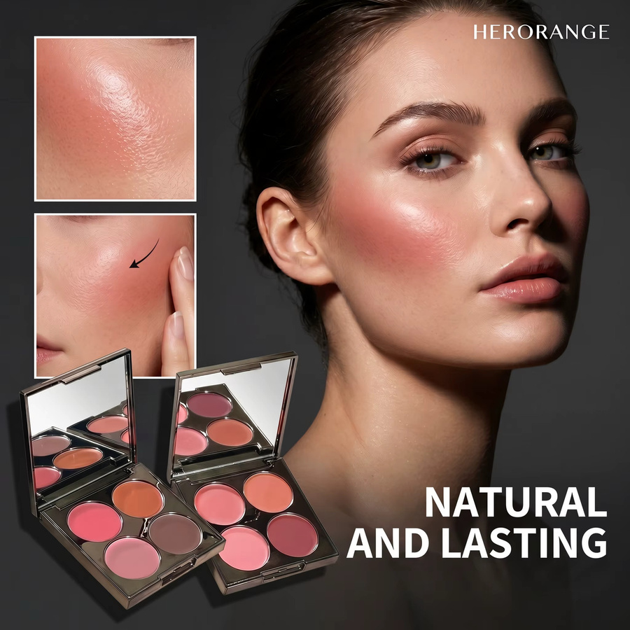Herorange Rouge-Palette, Vier Farbtöne, Matte Cremige Textur - Bild 2