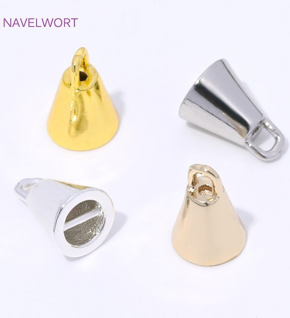 Kegel-Endkappe, 18 Karat vergoldetes Messing, Zubehör für Schmuckherstellung - Bild 1
