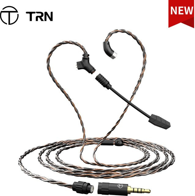 TRN RedChain Plus Gramr Gaming-Kopfhörer-Upgrade-Kabel mit abnehmbarem Mikrofon, 3,5 mm Klinke, Farbe: Rot, Länge: 2 m - Bild 1