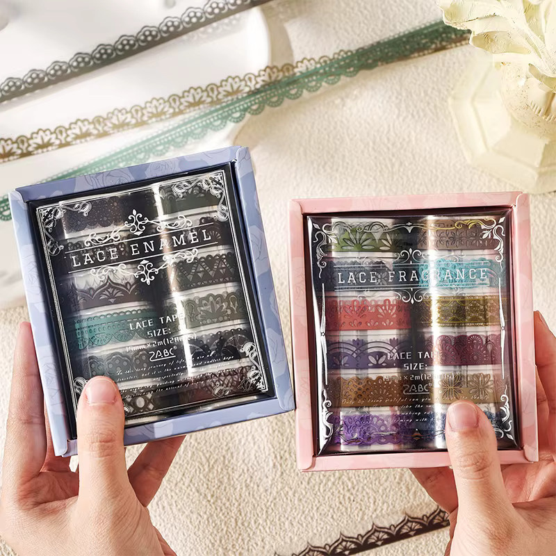 Mr.Paper Vintage Spitzen-Washi-Tape-Set aus PET mit 12 Rollen in Multicolour für Scrapbook und DIY-Bastelarbeiten - Bild 1
