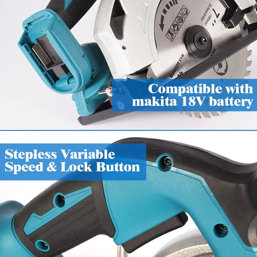 Makita 5-Zoll bürstenlose elektrische Kreissäge mit 1000 W für 21V Akku, Blau - Bild 4