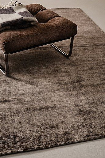 Jotex ANELA Viskoseteppich in Grau und Braun, Handgetuftet, Abstraktes Design, Rechteckig - Bild 1