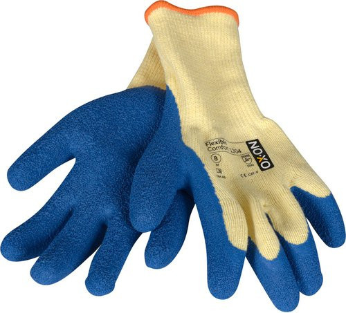 OX-ON Handschuh Flexible Comfort 1304 in Gelb/Blau mit Latexbeschichtung, Größe XL - Bild 1