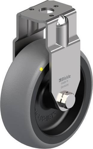 Blickle Bockrolle 853218 BRXA-TPA 75G-ELS aus Edelstahl in Schwarz-Grau mit 75 mm Rad-Durchmesser und 50 kg Tragfähigkeit - Bild 1