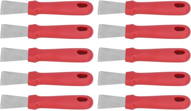 10er Set Spachtelmesser von OutsideWorld aus Edelstahl in Grau und Rot mit ergonomischem rutschfestem Griff - Bild 1