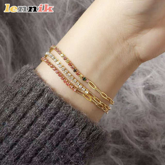 LENNIK Armband, Titanstahl, bunt, Zirkonia, Damen - Bild 1
