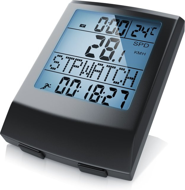 Aplic Sport Fahrradcomputer Schwarz mit 17 Funktionen, Bluetooth und Geschwindigkeitssensor - Bild 1