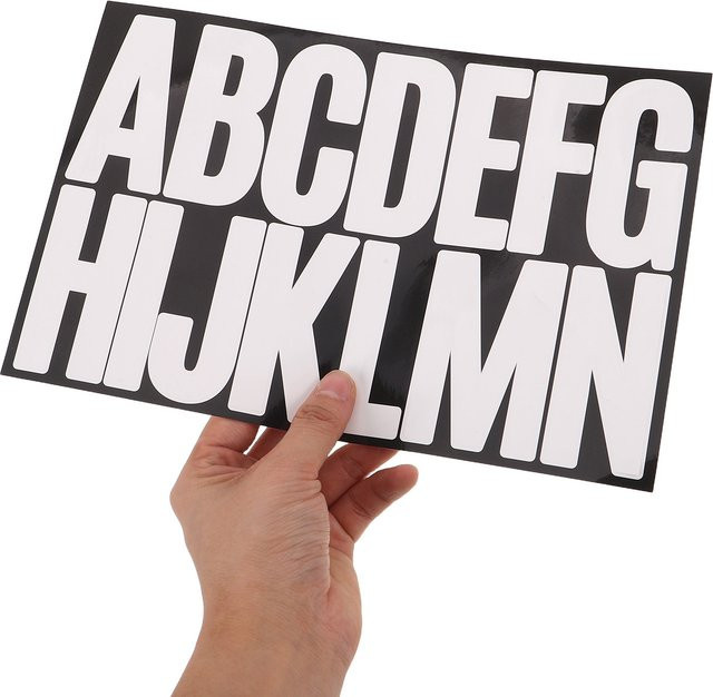 15 Blatt selbstklebende Alphabet- und Zahlen-Aufkleber in Weiß, Größe: 7,62 x 3,81 cm, vielseitig einsetzbar für Briefkastennummern, Buchstaben und Außenschilder - Bild 1