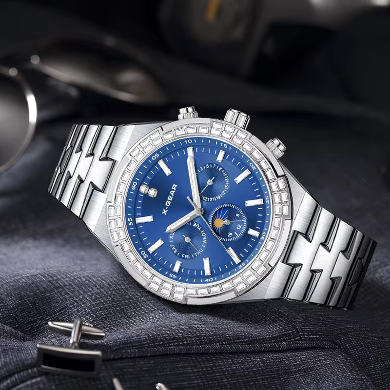 X-GEAR Armbanduhr Automatik, Edelstahl, Blau, Herren - Bild 3