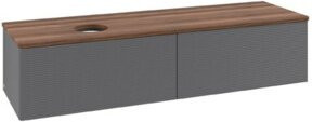 V&B Waschtischunterschrank Antao mit Frontstruktur in Anthrazit, Wandmontage, Breite: 160 cm, Tiefe: 50 cm - Bild 1