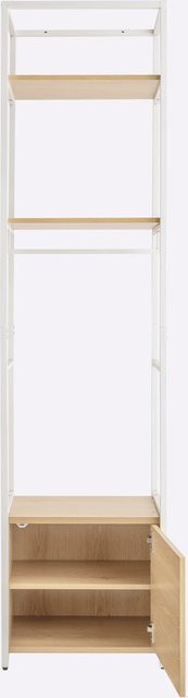 Hochschrank Heine Home in Weiß-Natur mit Eichen-Furnier, H x B x T: 200 x 40 x 50 cm - Bild 1