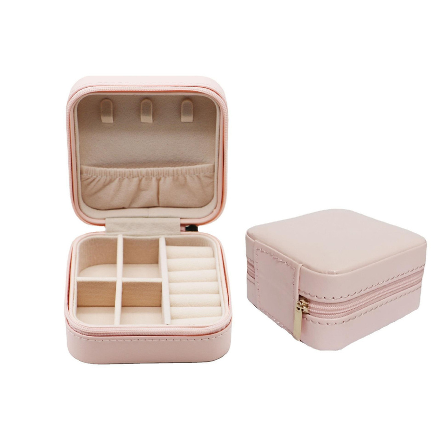 FashionFlair Schmuckaufbewahrungsbox im koreanischen Stil für Ringe und Ohrringe, Dunkelgrün, B/T/H: 10 x 10 x 5 cm - Bild 2