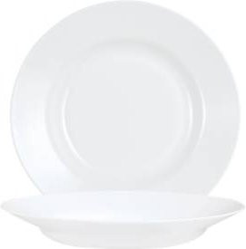 Arcoroc Everyday Uni Suppenteller aus gehärtetem Glas, Farbe: Weiß, 6 Stück, Durchmesser: 22,5 cm - Bild 1