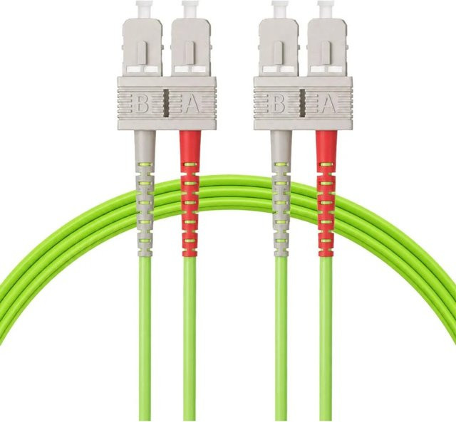 hb-digital Glasfaser Kabel OM5 SC-SC/UPC Duplex Multimode LSZH in Grün, Länge: 3 m - Bild 1