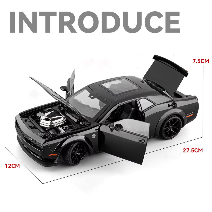 Maisto Challenger SRT Hellcat Redeye Modellauto, 1:18, Metall, Schwarz, mit Licht und Sound - Bild 2