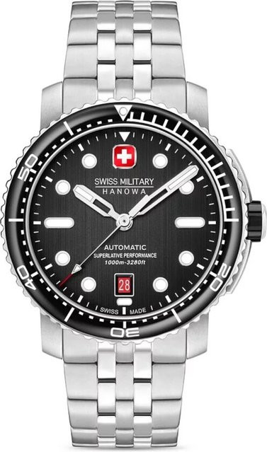 Swiss Military Hanowa Herrenuhr Automatik, Edelstahl, 44 mm, Schwarz - Bild 1