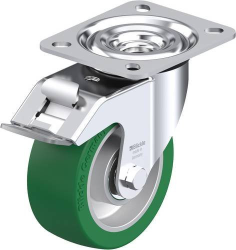 Blickle Lenkrolle L-ALST 100K-FI mit Feststeller, Rad-Durchmesser: 100 mm, Tragfähigkeit: 250 kg, Farben: grün, silber, mehrfarbig - Bild 1