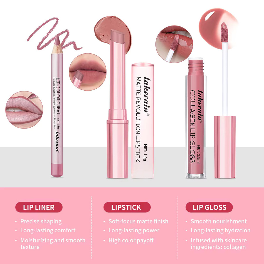 ibcccndc Lippenstift-Set, mattschwarz, Matt, Unisex - Bild 4