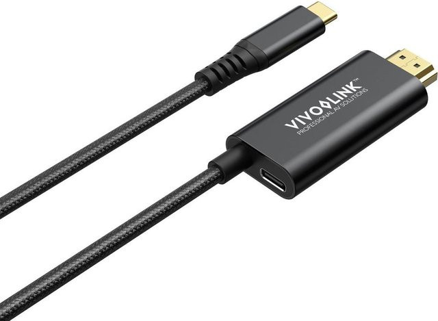 Vivolink USB-C auf HDMI Kabel in Schwarz, 4K@60Hz, 100W Power Delivery, Länge: 2 m - Bild 1