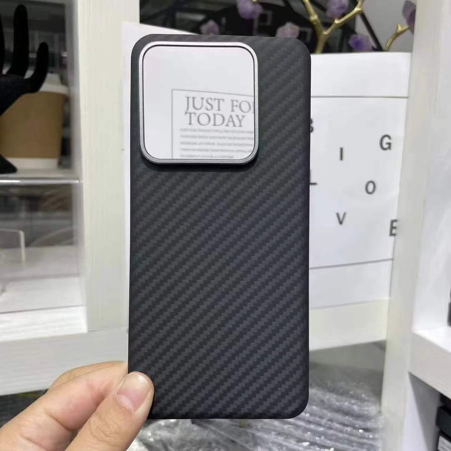 Xiaomi Carbonfaser Handyhülle mit MagSafe für Xiaomi 14 / 15 / 14 Pro / 15 Pro, Aramidfaser Slim Case, Schwarz - Bild 2