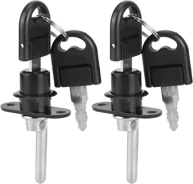 CosyHome 2er-Set Schubladenschloss für Kleiderschränke und Aktenschränke mit Schlüsseln in Schwarz (19mm Kopf) - Bild 1