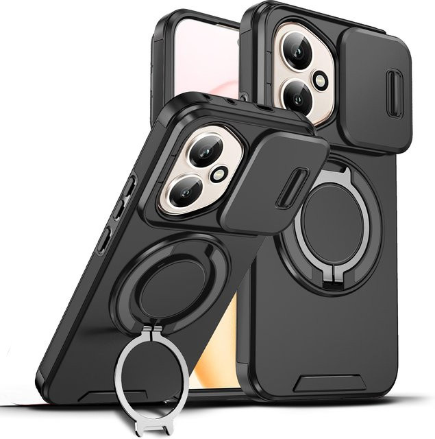 CYYWN Magnetische Schutzhülle mit Ständer für Honor 400 Pro und Honor 400 Lite in Rot und Schwarz - Bild 1