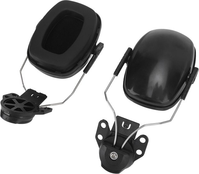 Schwarze Ohrenschützer zur Helm-Befestigung für Lärmreduzierung auf der Baustelle und beim Holzeinschlag - Bild 1
