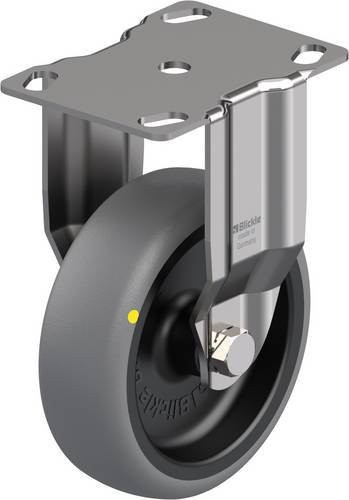 Blickle Bockrolle BKPXA-TPA 101G-ELS in Schwarz-Grau aus Edelstahl mit 100 mm Rad-Durchmesser und 70 kg Tragfähigkeit - Bild 1
