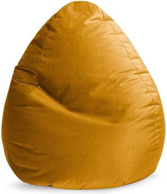 Sitzsack Marla XXL von Bookiepad in Senfgelb mit Samt-Optik und 300 Litern Füllmenge - Bild 1